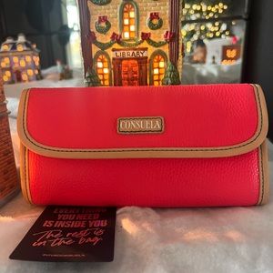 Gorgeous NWT Consuela Hot/Neon Pink Leather Wallet/Clutch